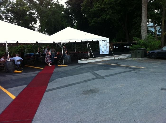 The Eat and Greet was held in tents behind the diner, with a red carpet leading participants between the two.